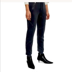 Anine Bing Colette Zip Pocket Cotton  Joggers in Black